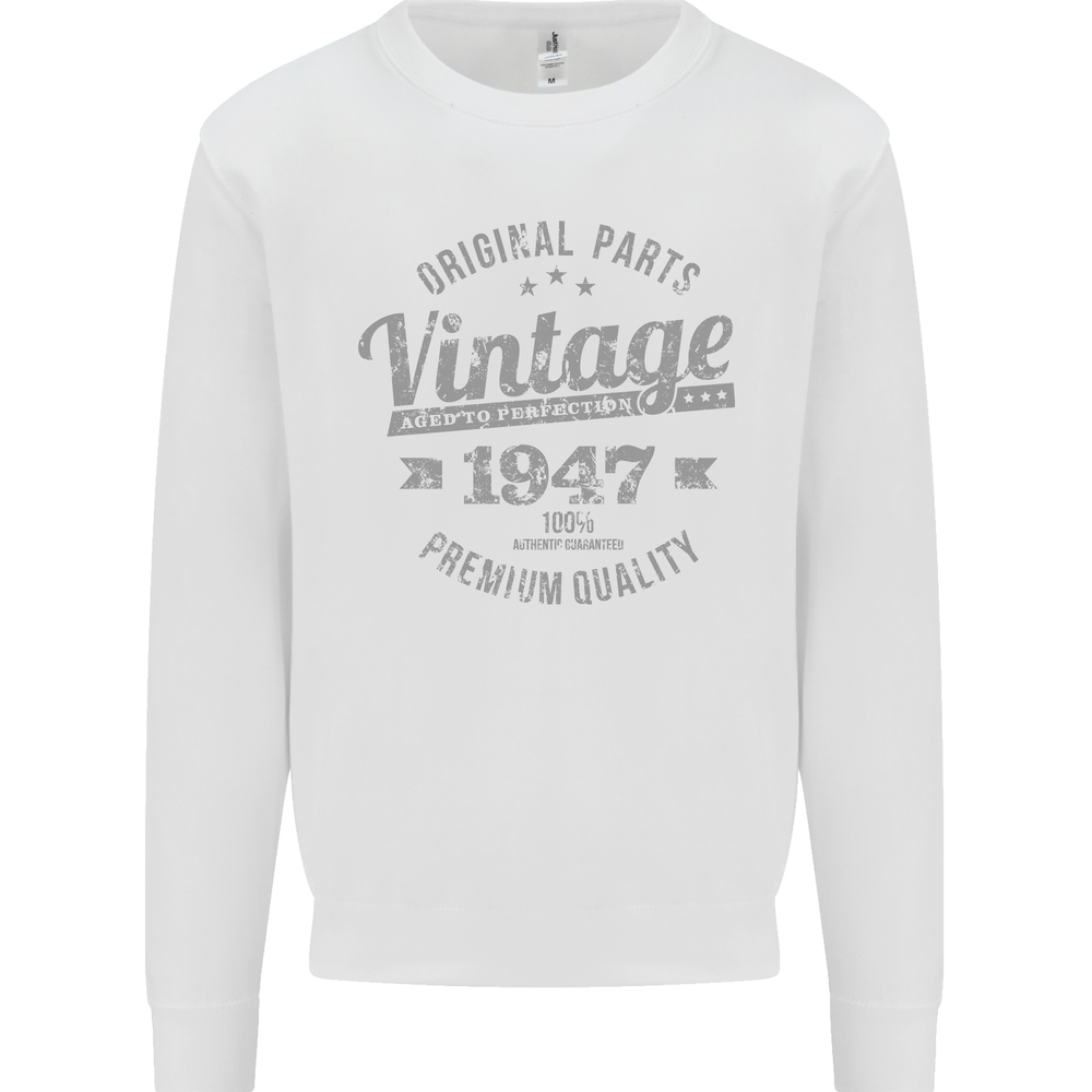 Vintage Year 78th Birthday 1947 Mens Sweatshirt Jumper White