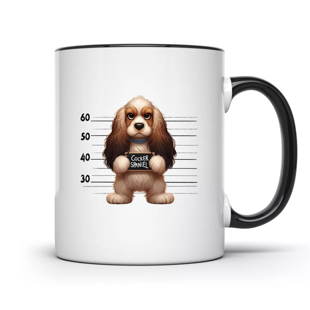 Taza Cocker Spaniel Mugshot Cárcel Cachorros - Taza de café 11 oz - CCBM1650