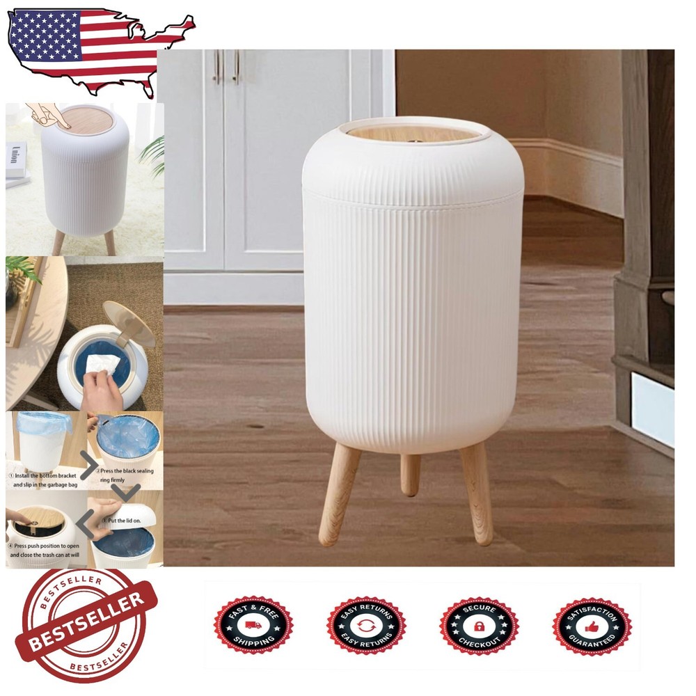 Durable Anti-Static Trash Can with Cylindrical Shape - Perfect for Any Room
