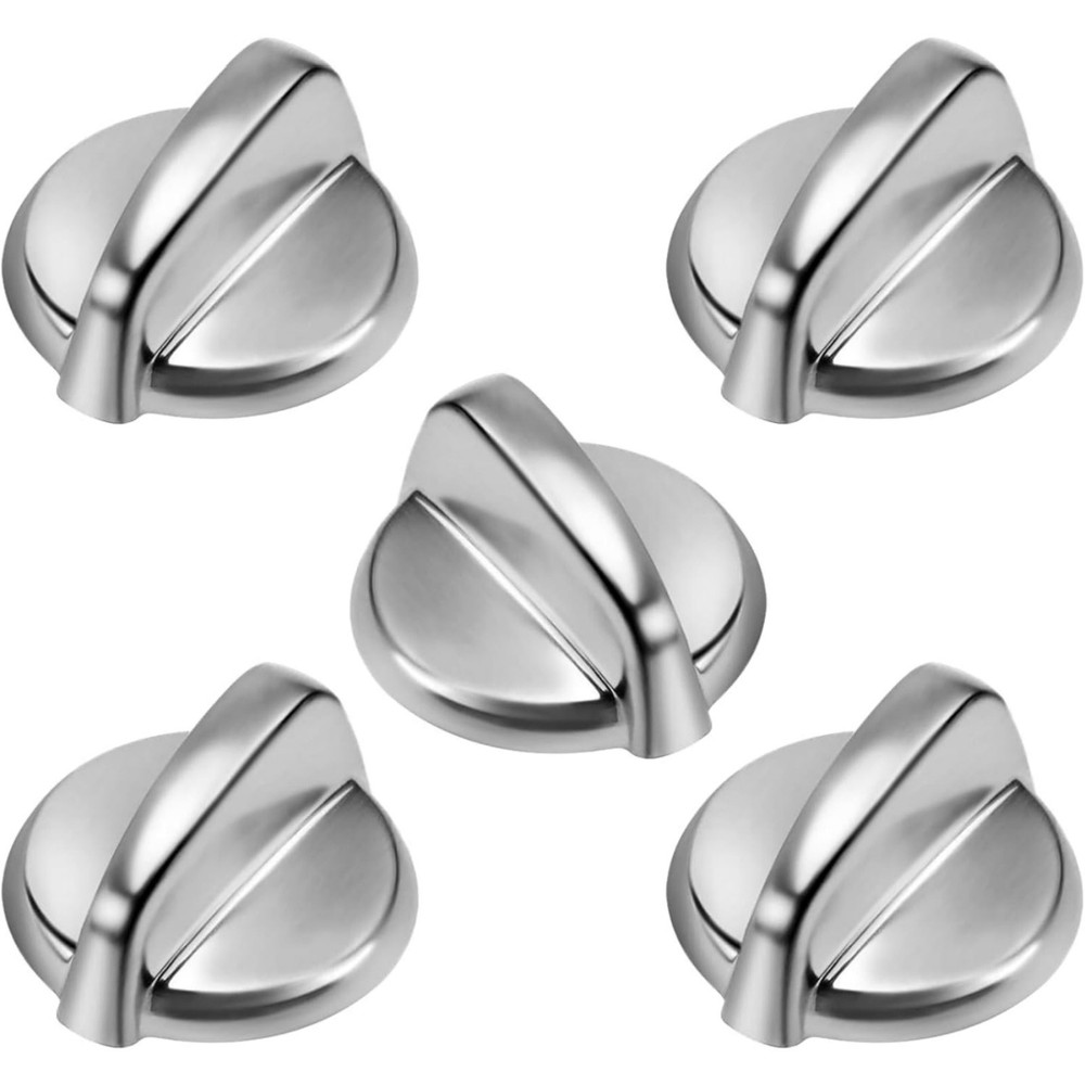 5 Pack Durable Metal Stove Burner Control Knob Replacement For GE Oven Range