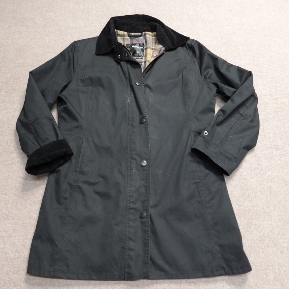 Barbour Womens Jacket 12 Black Zip Newmarket Jacket Lightweight