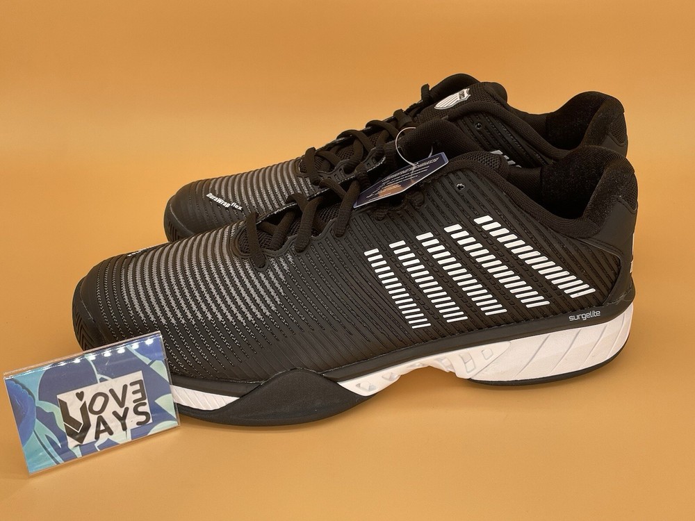 Size 14 M K-Swiss HyperCourt Express 2 Men Tennis Shoes BLACK /WHITE