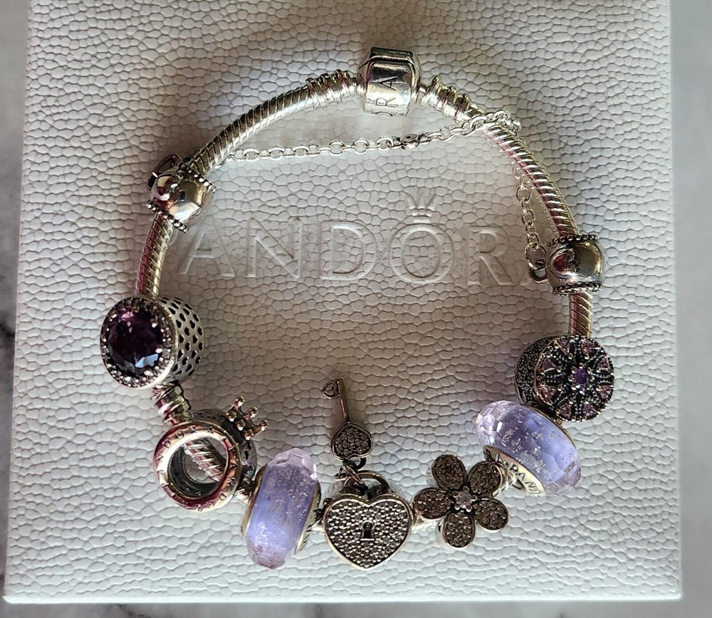 New Pandora Charm Bracelet With charms included as picture 6.7 in with Box