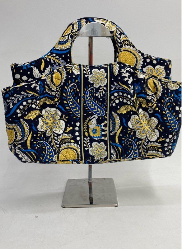 Vera Bradley Black/blue/yellow/blue Cotton Quilted Tote Bag