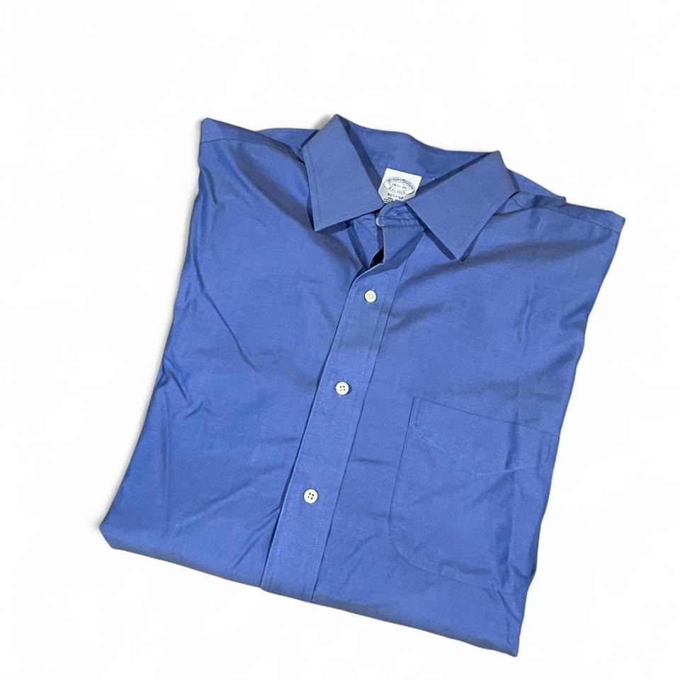 Blue Brooks Brothers non iron dress shirt  16.5 // 35  Regent 100% cotton