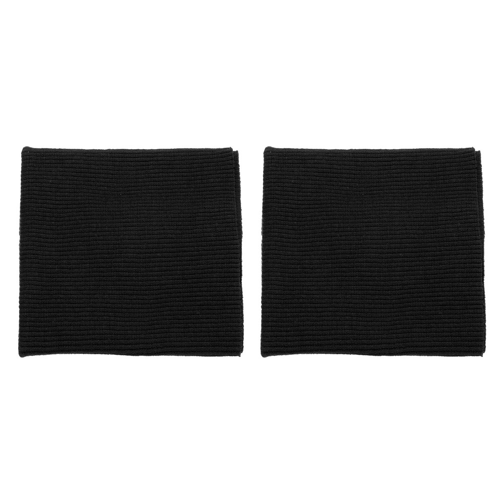 7.5x9cm Elastic Cuffs Ribbed Trims Cotton Fabric Knit Stretch Band Black/ 2pcs