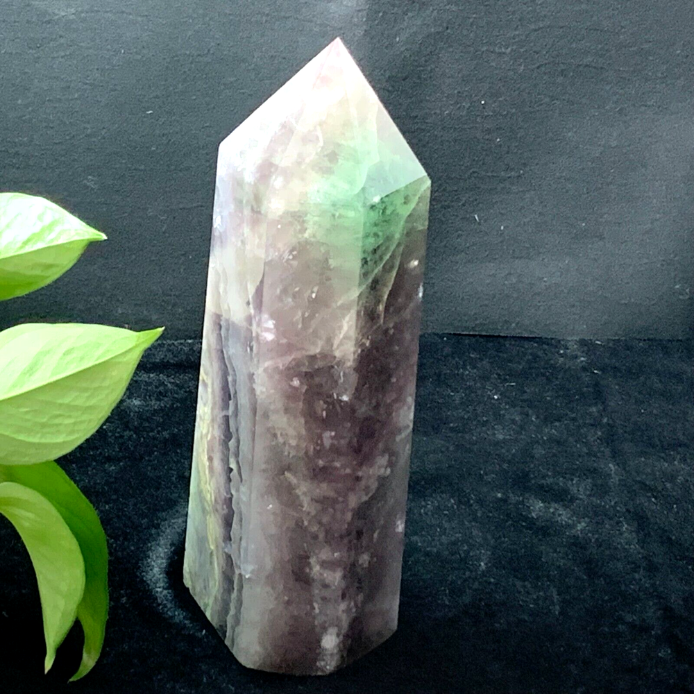 Natural 7.01lb Fluorite Quartz Obelisk Wand for Reiki Healing