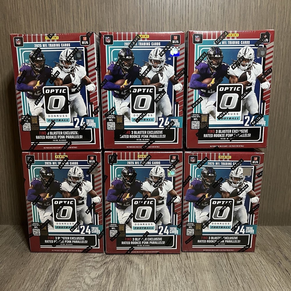 [Lot Of 6] 2025 Panini Donruss Optic Football NFL Trading Card red Blaster Box