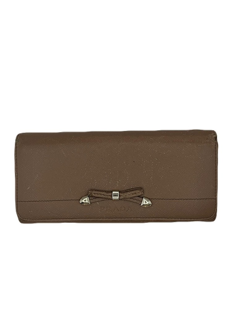 Prada Purple Leather Long Wallet Preowned E0129-14