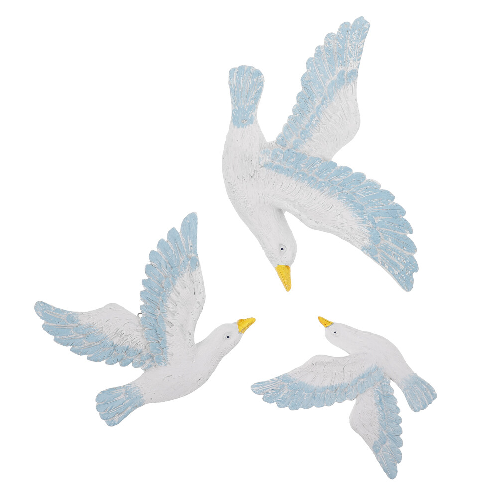 3 Pcs Resin Ornaments Mediterranean Decor Wall Coastal Seashell Bride