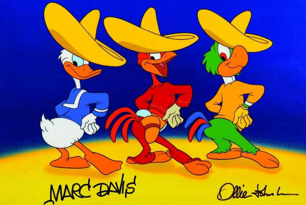 Vintage Disney Panchito José & Donald Duck 13x19 Satin Poster