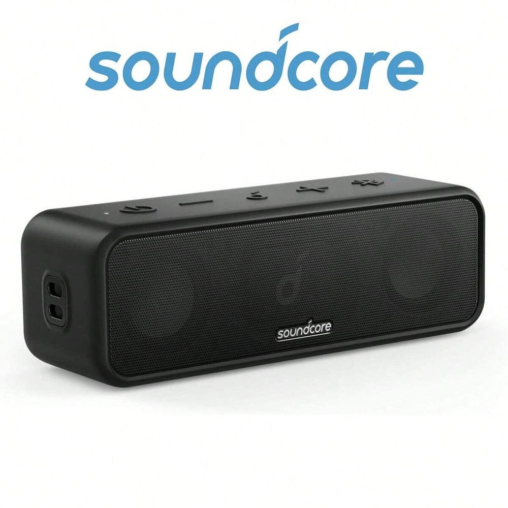 Soundcore 3 Bluetooth Speaker by Anker – 24H Playtime, Stereo Sound, IPX7 Waterproof Design