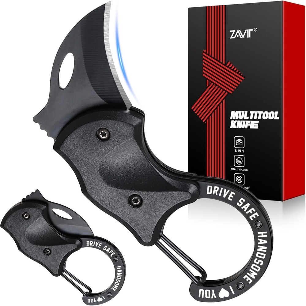 Drive safe EDC Keychain for Boyfriend, Camping Knife & Outdoor Gear Gift For Him