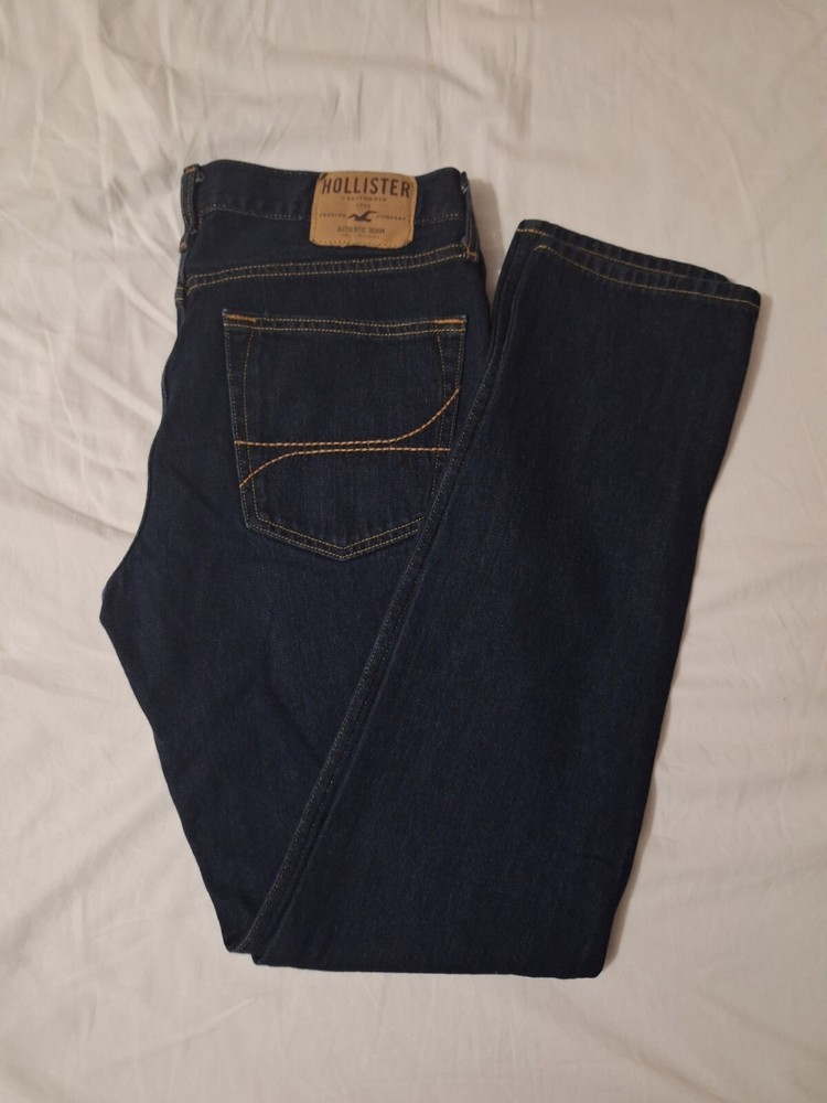 Hollister Jeans Mens 32x32 Skinny Blue Dark Wash Excellent Condition