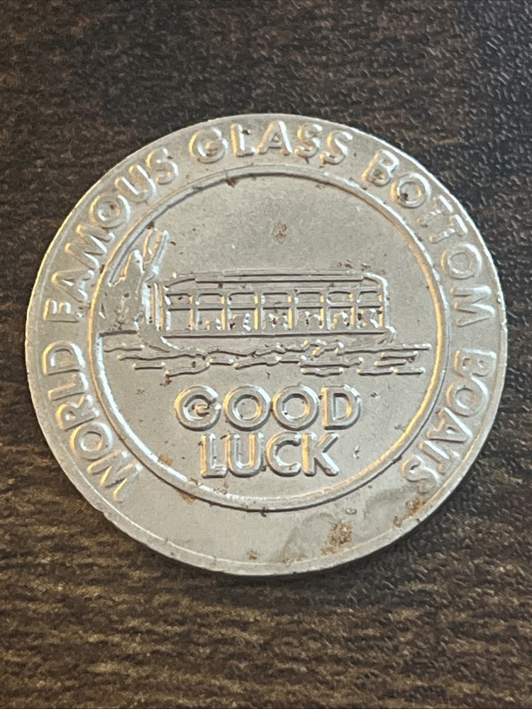 Silver Springs FL Famous Glass Bottom Boats Rare Good Luck Token Coin TB9841*