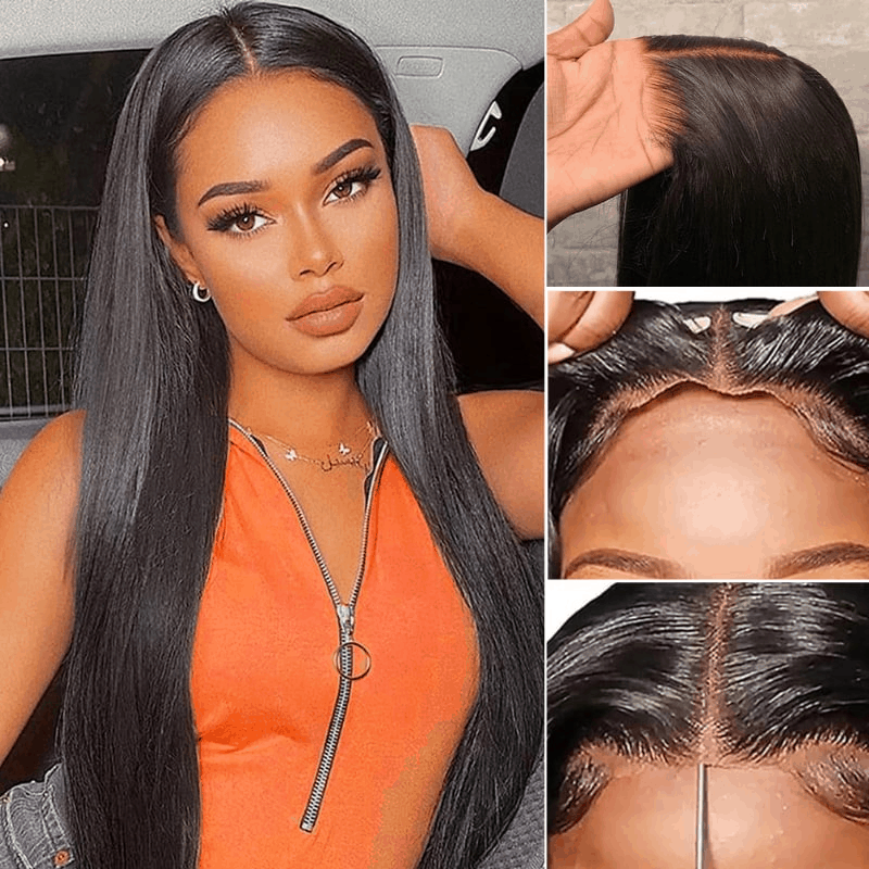 4x6 Glueless Straight Human Hair Lace Closure Wig 30s Wear & Go