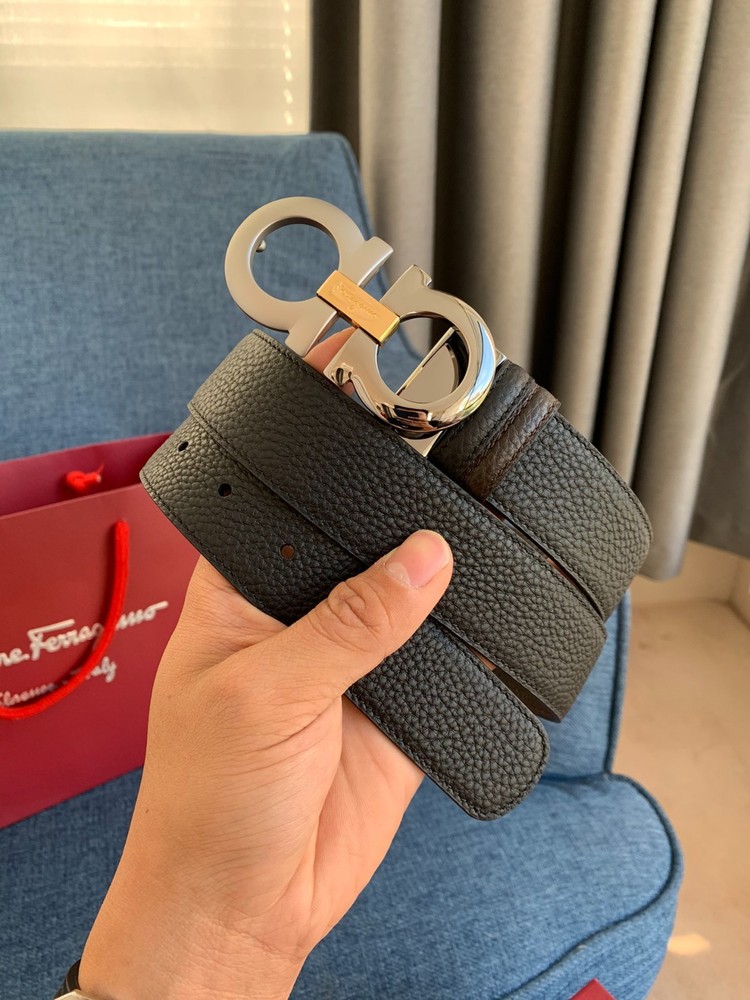 FERRAGAMO BELT NWT Ferragamo Men's Leather Belt with Authentic 3.5cm/1.38in