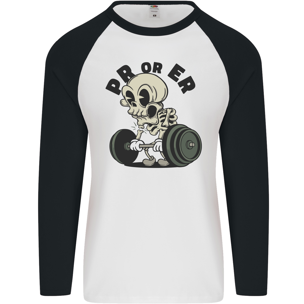 PR or ER Gym Bodybuilding Training Mens L/S Baseball T-Shirt