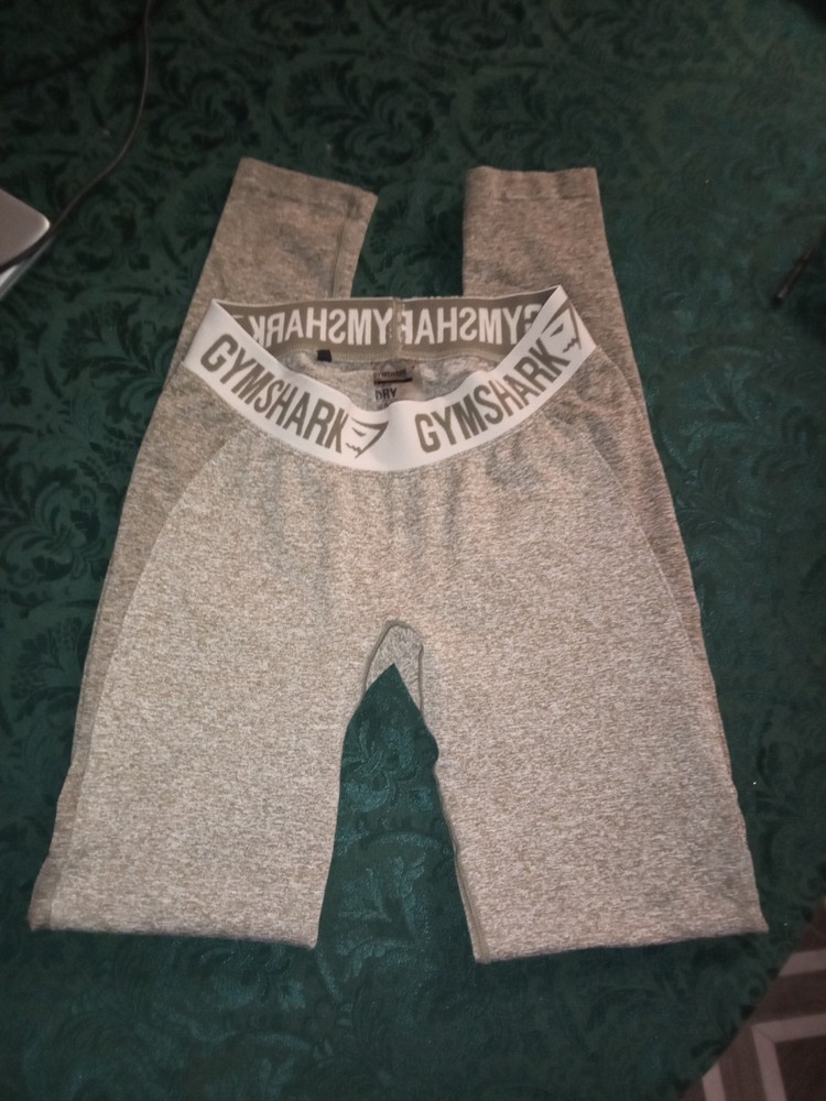 Gymshark Womens Heather Green Logo Waistband Leggings Size Small