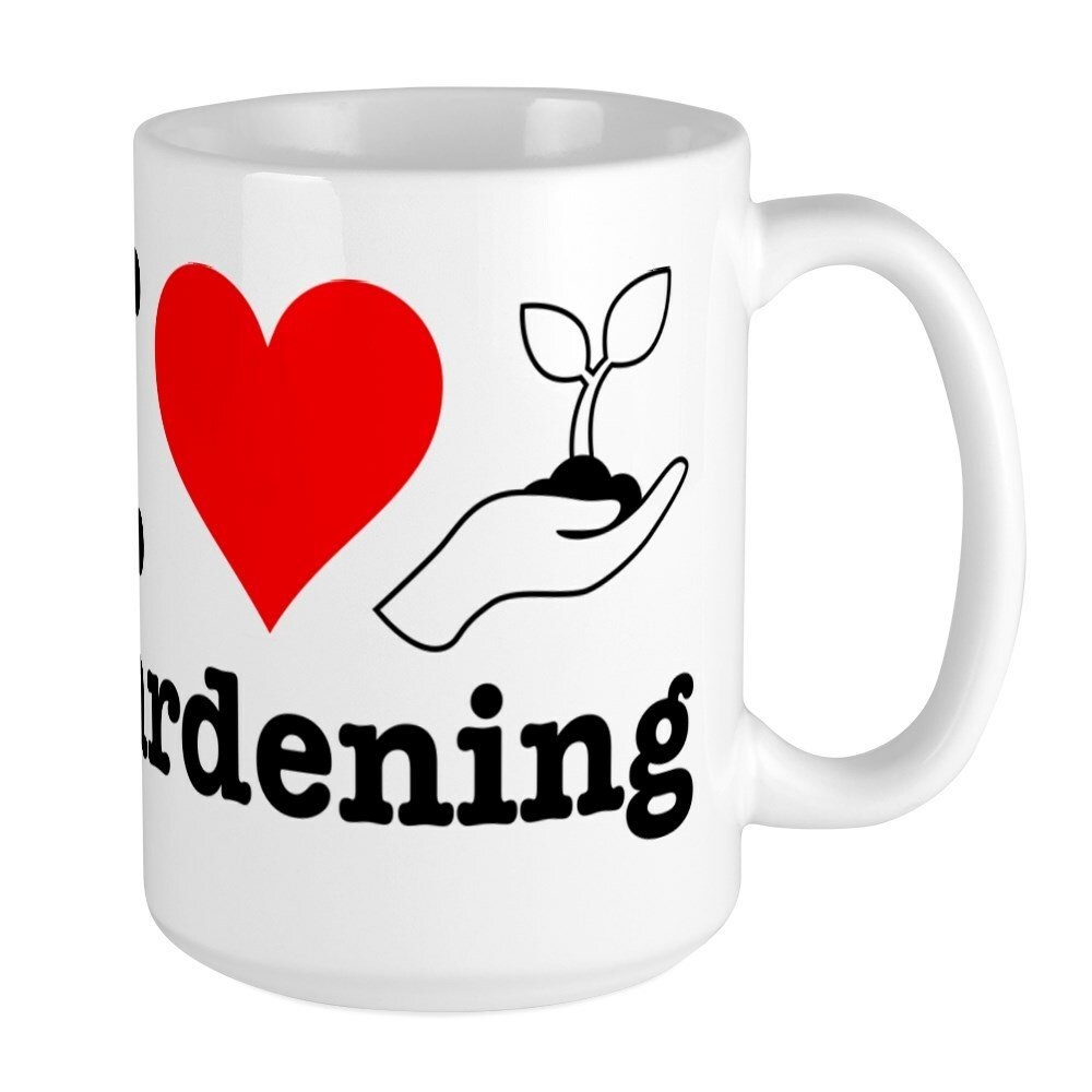 CafePress I Heart Gardening Coffee Mug, Large 15 oz. White Coffee Cup (19973060)
