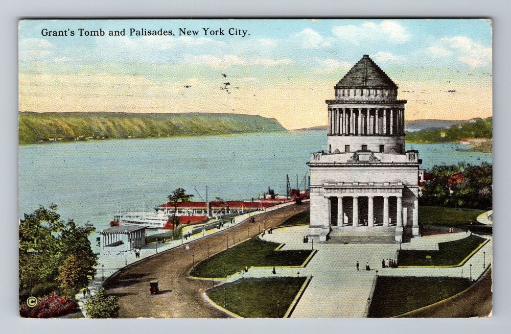 New York City NY,, Grant's Tomb & Palisades, c1914 Vintage Souvenir Postcard