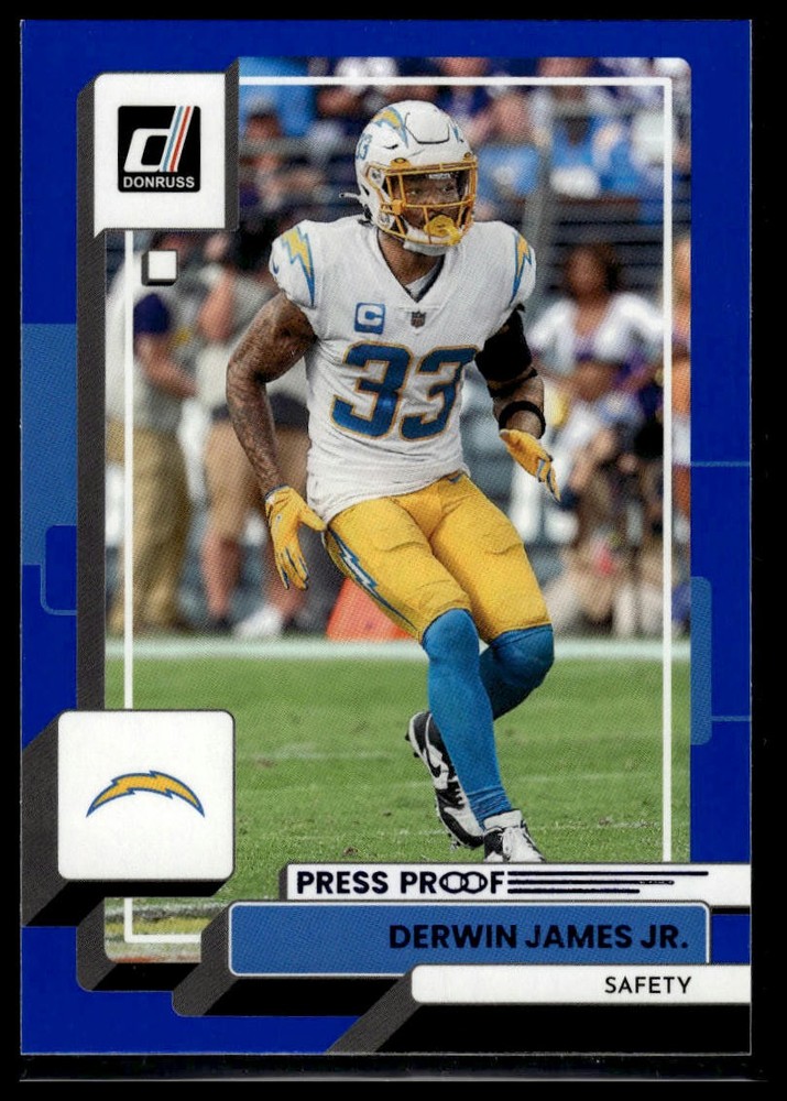 2022 Donruss Derwin James Jr. Blue Press Proof #297 Collectible Football Card