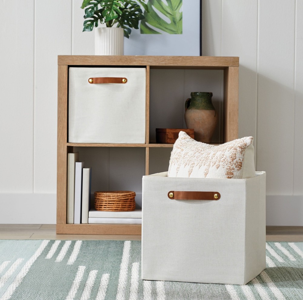 Better Homes & Gardens Collapsible Fabric Cube Storage Bin, Vanilla
