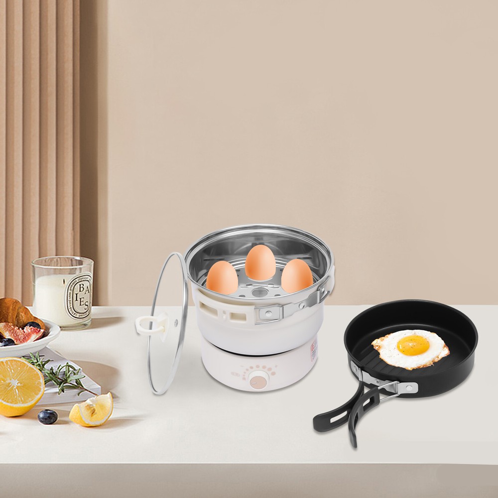 1.6L Mini Hot Pot Multifunctional Split Electric Cooker with Steamer 110V 500W