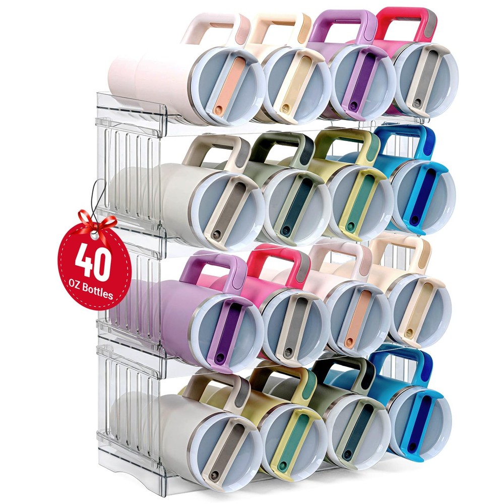 Stanley 40 oz Tumbler Water Bottle Organizer with Handle for Cabinet Storage