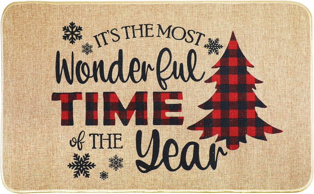 Christmas Door Mat Xmas Welcome Christmas Mat Non-Slip and Washable Winter Doorm