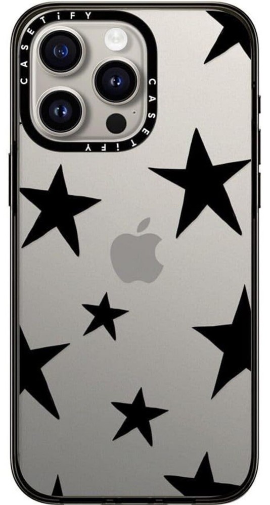CASETiFY Compact Case for iPhone 15 Pro- Stars Black - Clear Black