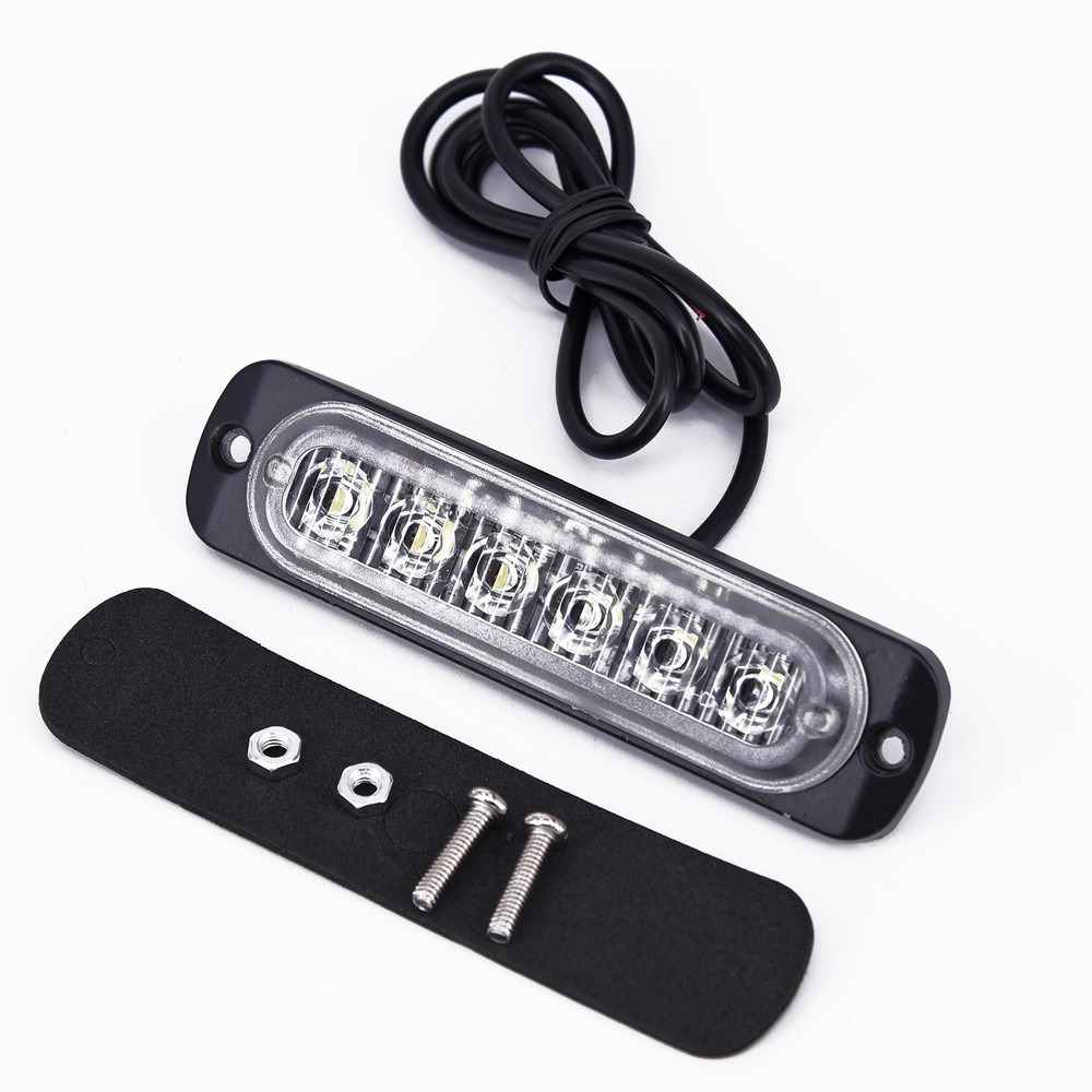 White 6-LED Flash Light Mounting Accessories Daytime Running Lights DC 12V-24V