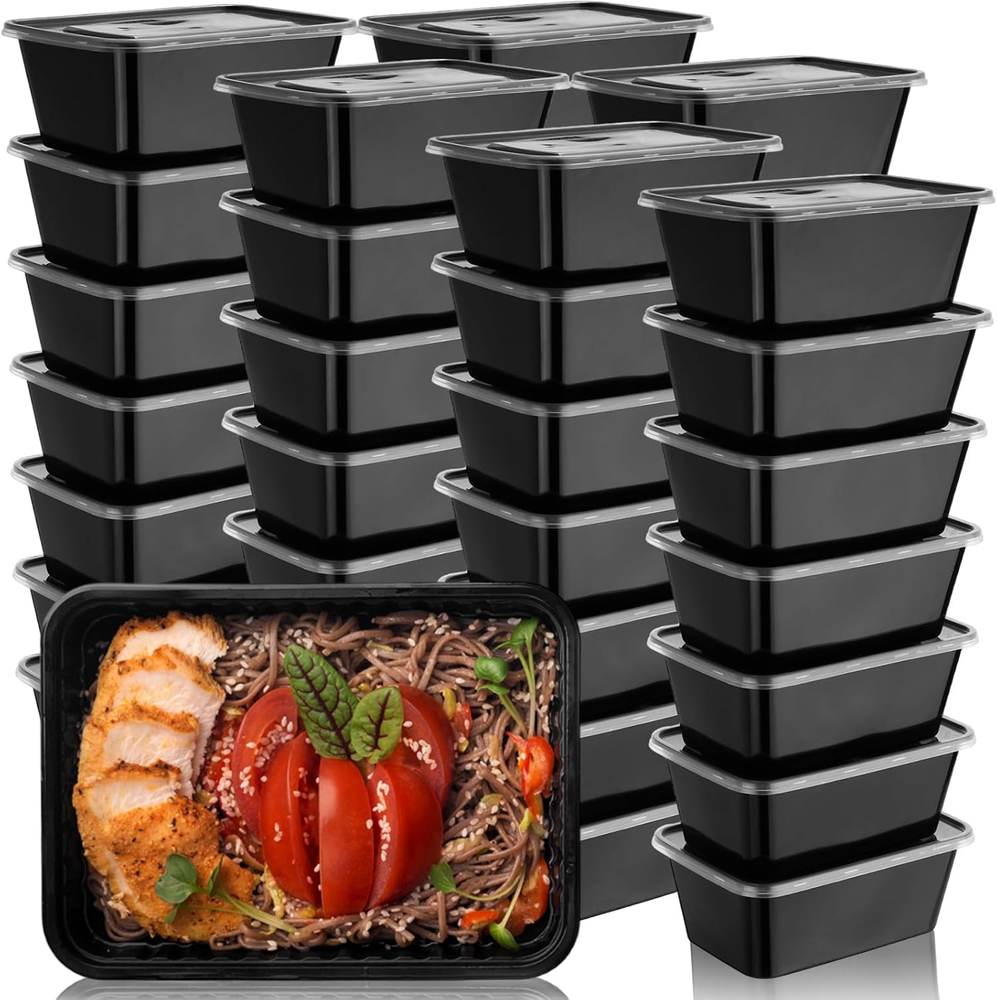 100-Pack 34oz Meal Prep Containers 1-Compartment Durable Food Storage