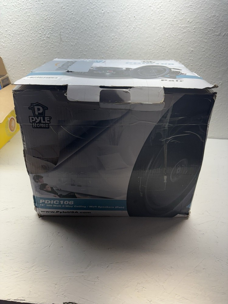 Pyle PDIC106 10-Inch 300W 2-Way Wall Ceiling Speaker Pair New Open Box