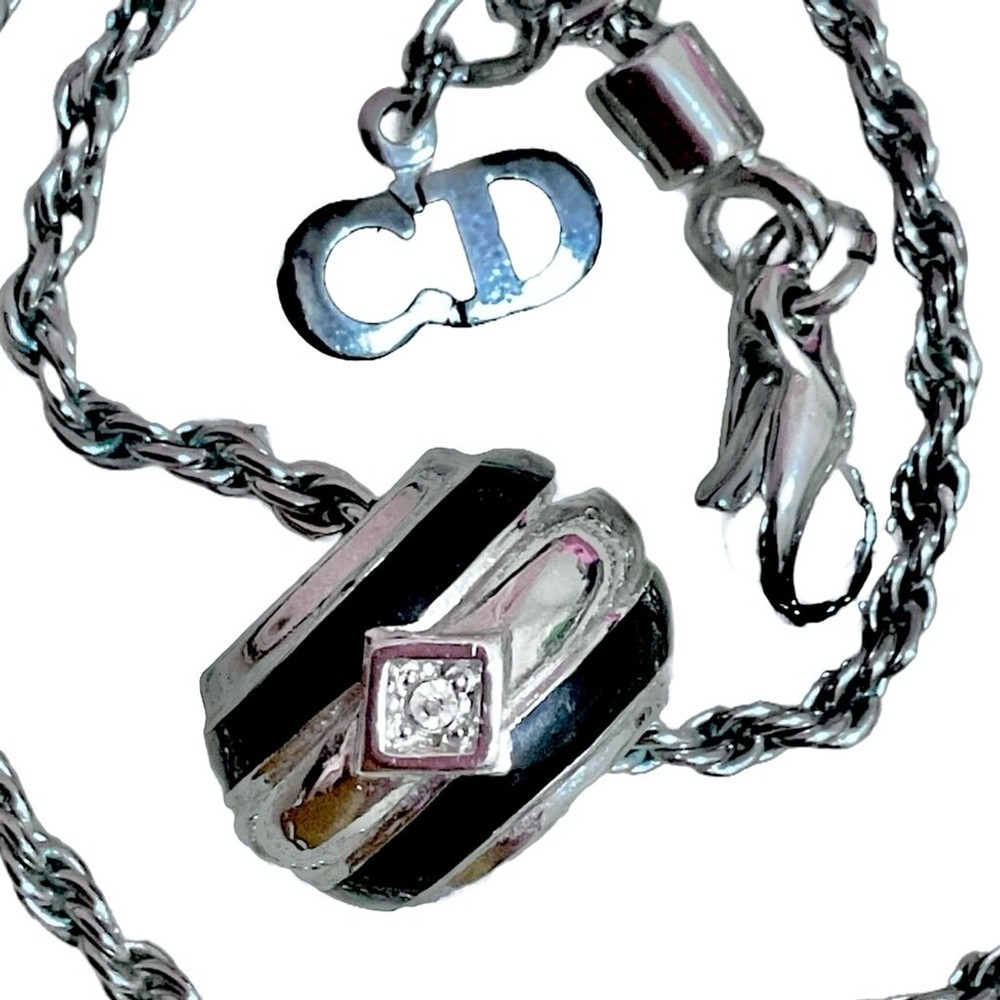 Dior Diamond White Gold Adjustable Beaded Necklace Preowned Excellent Condition