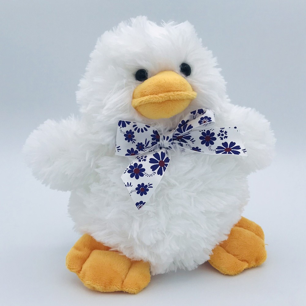Seasonal Sensations White Chick Plush - About 7” - Duck Stuffed Animal With Bow-image