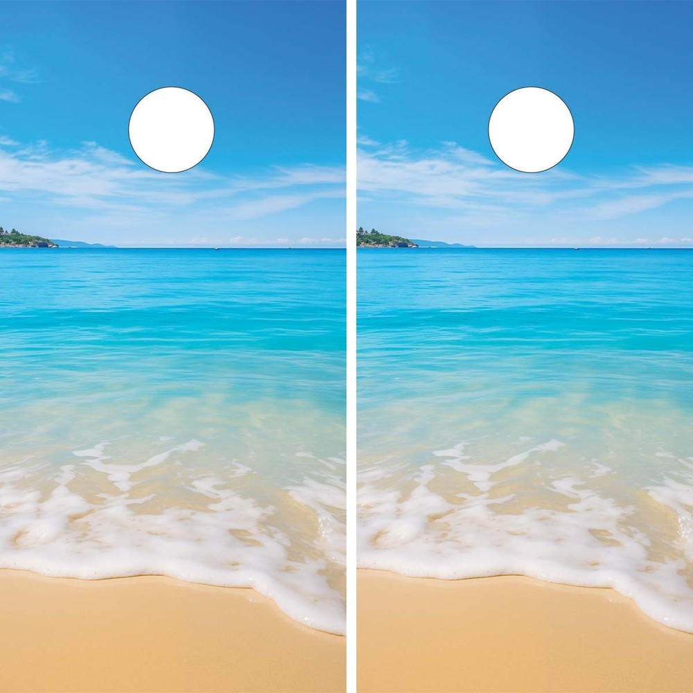 2 Cornhole Board Wraps / Beach Designs  / Laminated / Waterproof / Fade-Proof