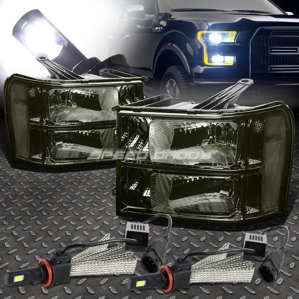 07-14 GMT 900 Smoked Headlight with Clear Corner & 6000K White LED