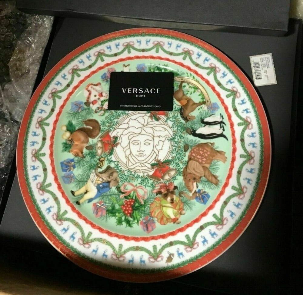 VERSACE MEDUSA WALL PLATE CHRISTMAS MERRY ROSENTHAL NEW IN BOX RETAIL $500 FAST