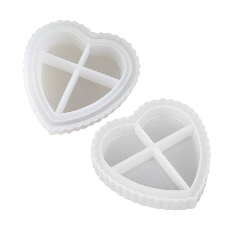 Heart Shaped Silicone Mold for DIY Resin Jewelry Box Crafting