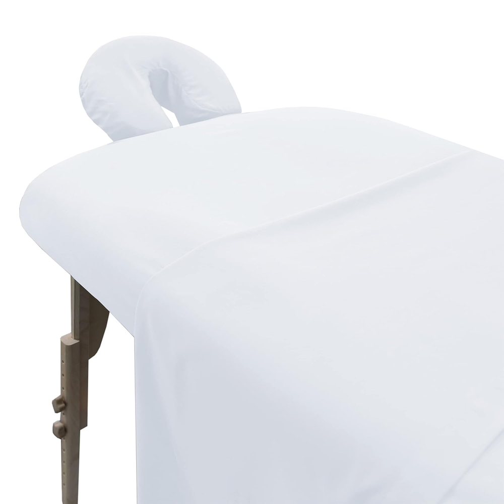 Soft Microfiber 3-Piece Massage Table Sheet Set with Fitted Top and Adjustable Face Rest Cover  
