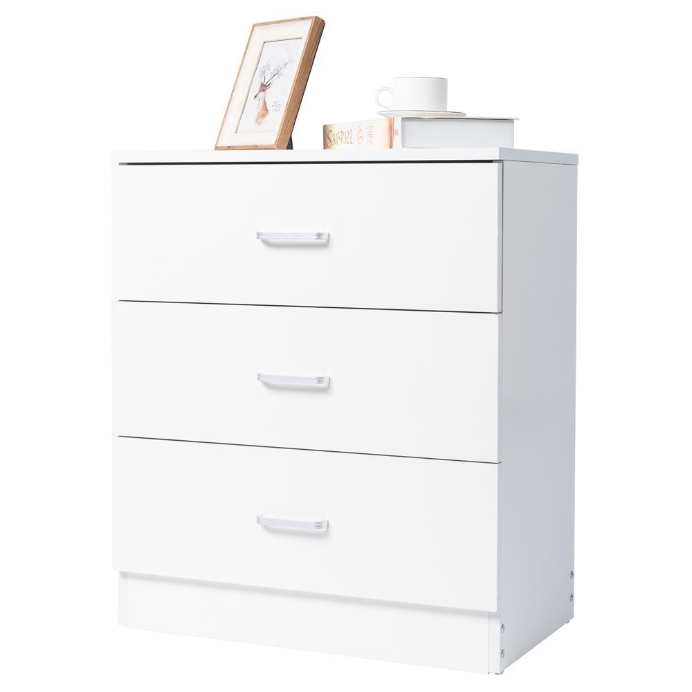3-Drawer Nightstand with Storage - Compact Bedside Cabinet for Bedroom Organization