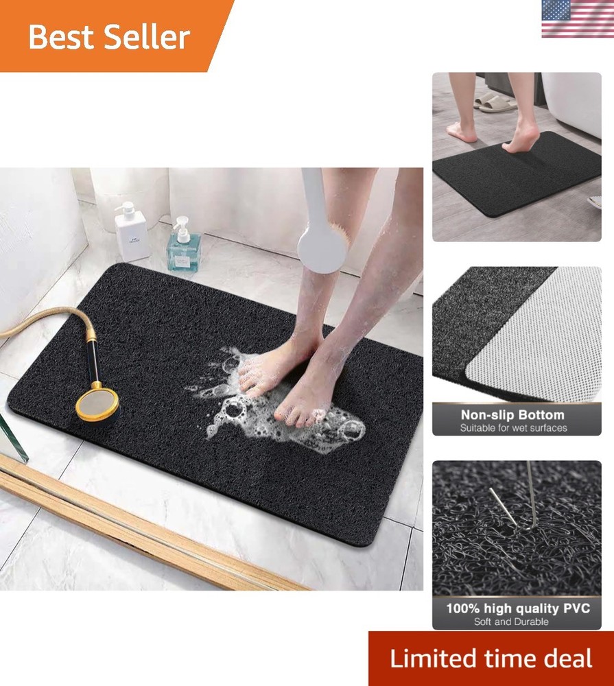 Soft Non-Slip Quick Dry PVC Bath Mat 24x16 Inch Phthalate-Free