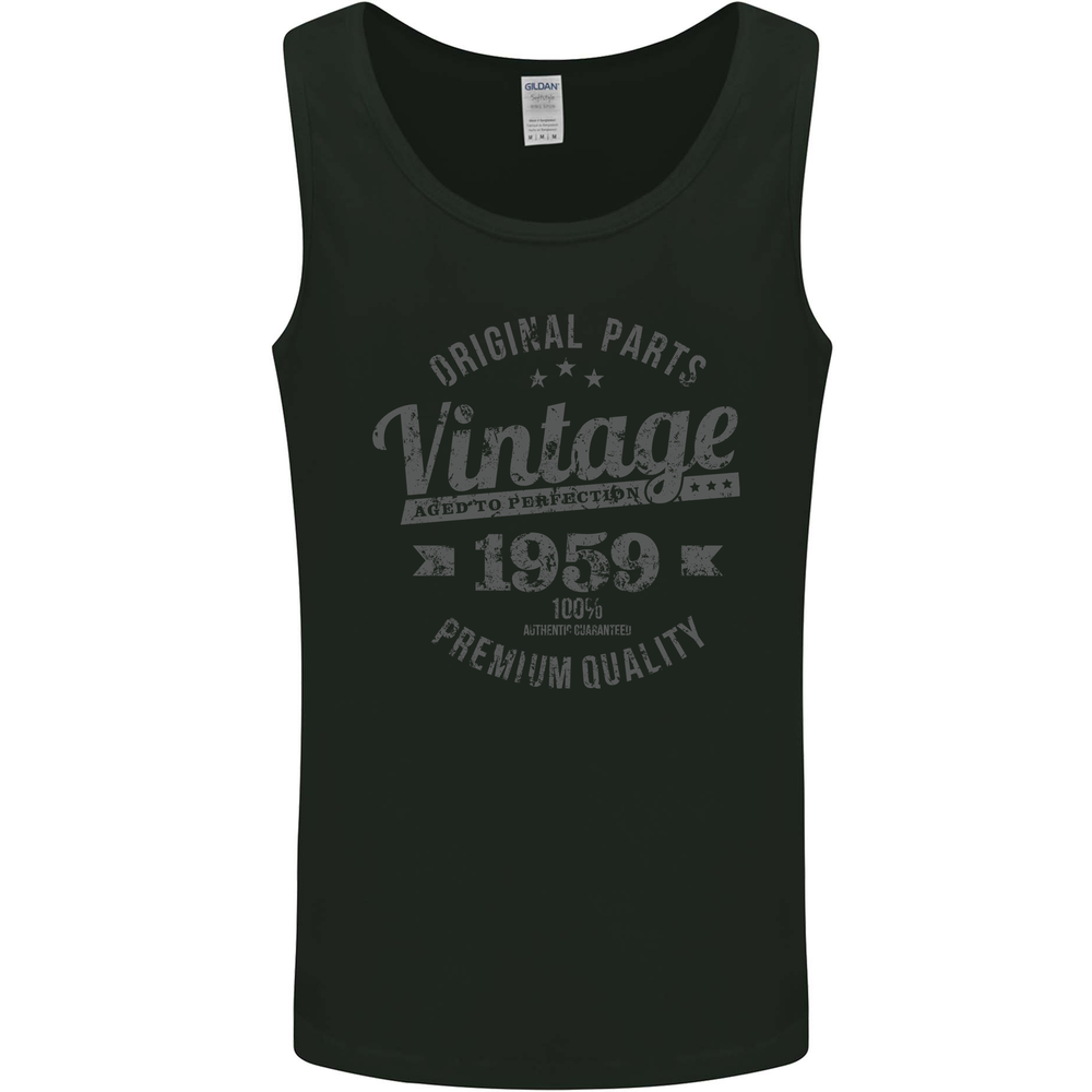 Vintage Year 66th Birthday 1959 Mens Vest Tank Top Black