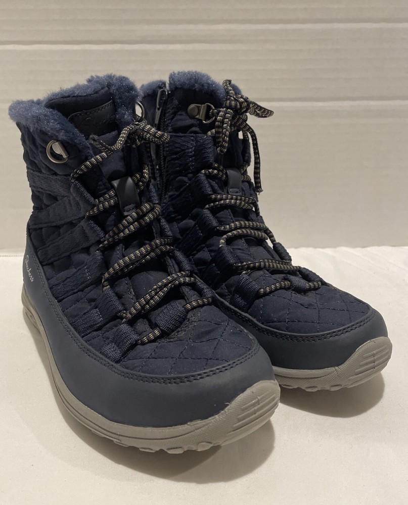 Skechers Women's Quilted Side-Zip Air Cooled Memory Foam Boots Blue Size 5