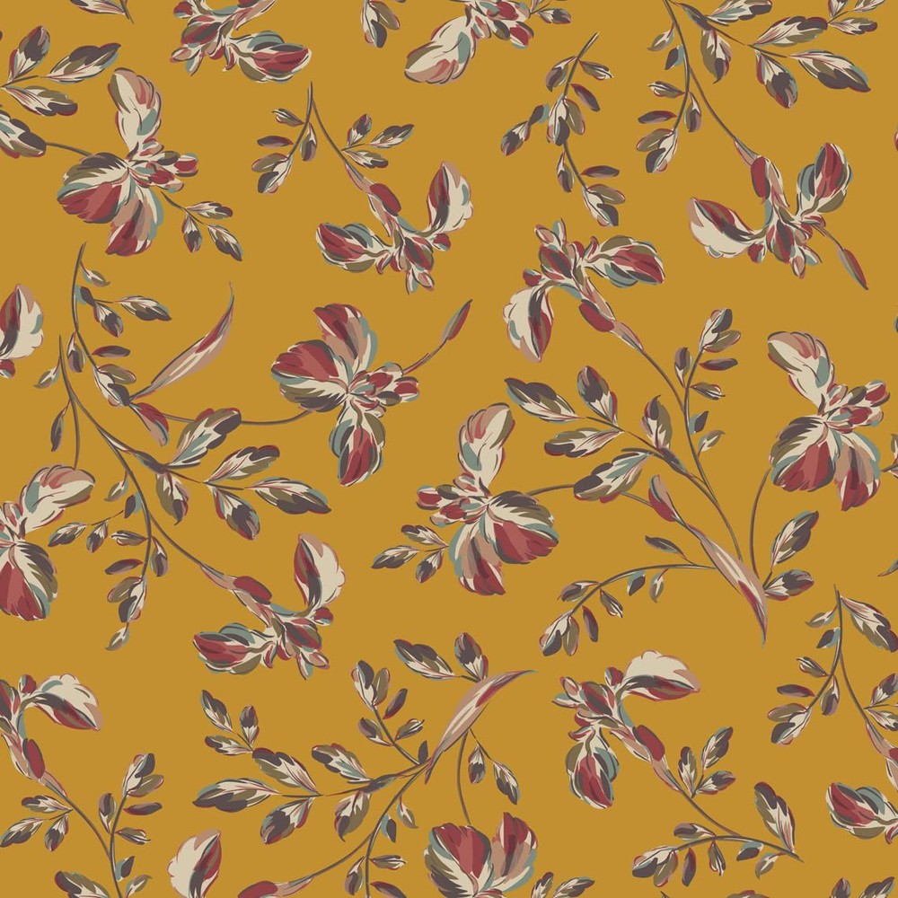 Texco Inc Moroccan Medium Floral Print Non-Stretch Fabric for DIY Crafts
