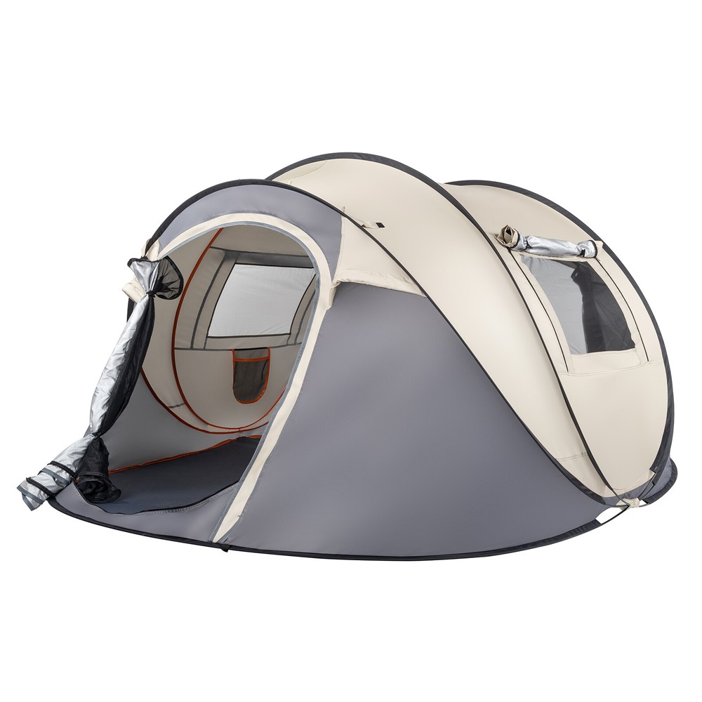 4 Person Pop-Up Camping Tent for Easy Setup | Perfect for Hiking, Beach Trips, and Outdoor Adventures | Durable and Portable Design