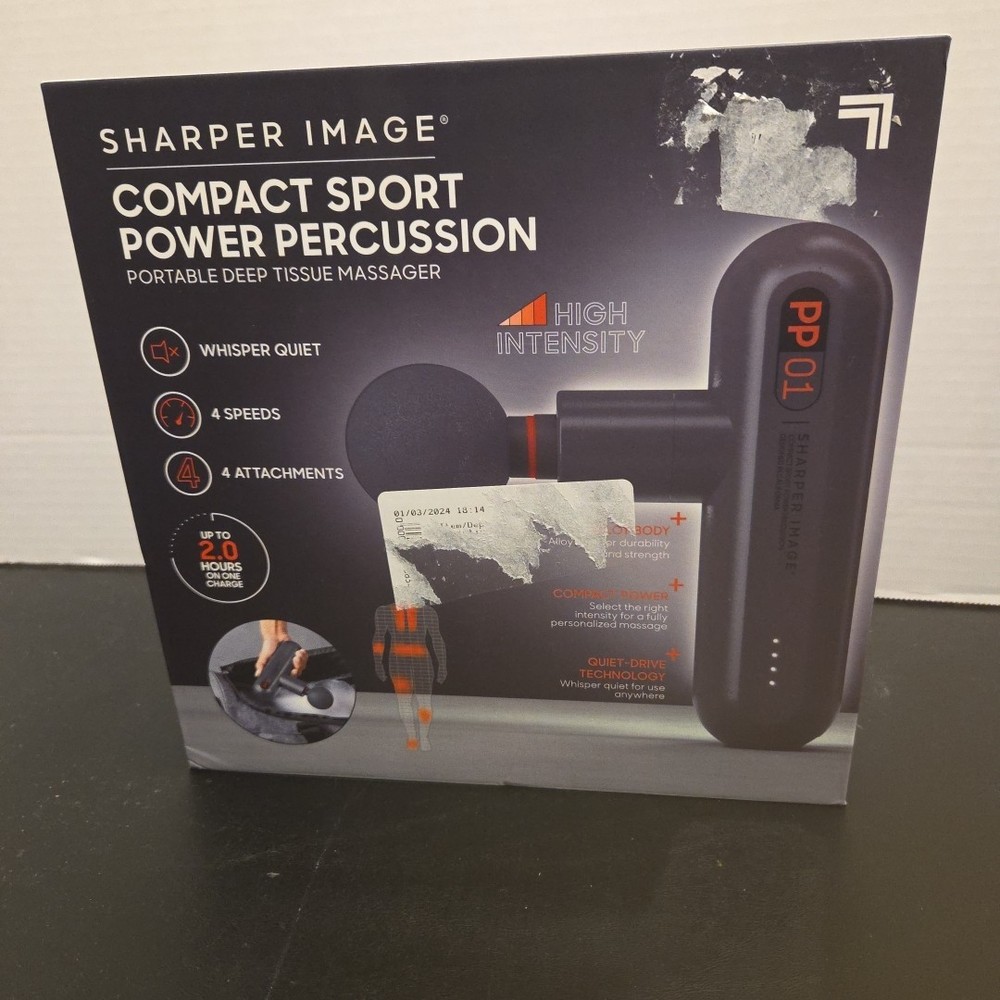 Sharper Image Compact Sport Power Percussion Portable Deep Tissue Massager NEW