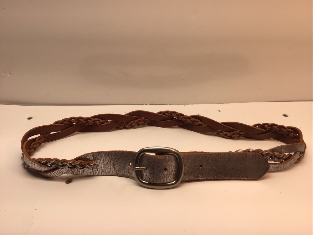 Fossil Metallic Women’s Small Leather Braided Belt