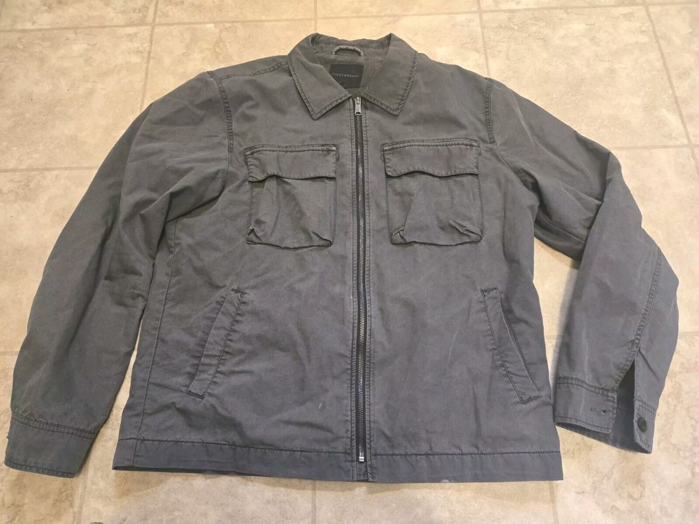 Lucky Brand Mens Size M Fleece Lined Charcoal Jacket/Coat